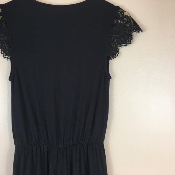 Topshop Viscose V neck Lace Trim Romper sz 6 - Picture 6 of 8